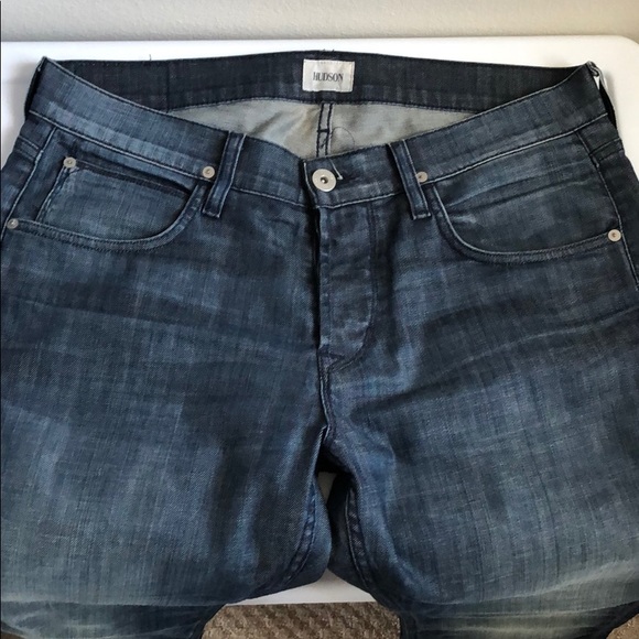 ♻️👖 BYRON 5 Pocket Straight HUDSON JEANS Med-Dark - Picture 14 of 15